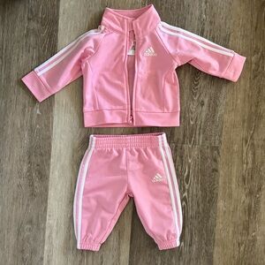 Adidas Infant Pink Tracksuit Set - 3 months - never worn